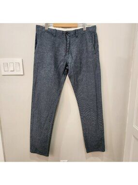 J.CREW Baird McNutt Irish Linen Blend 484 Pants Mens 34x32 Blue Gray Twill